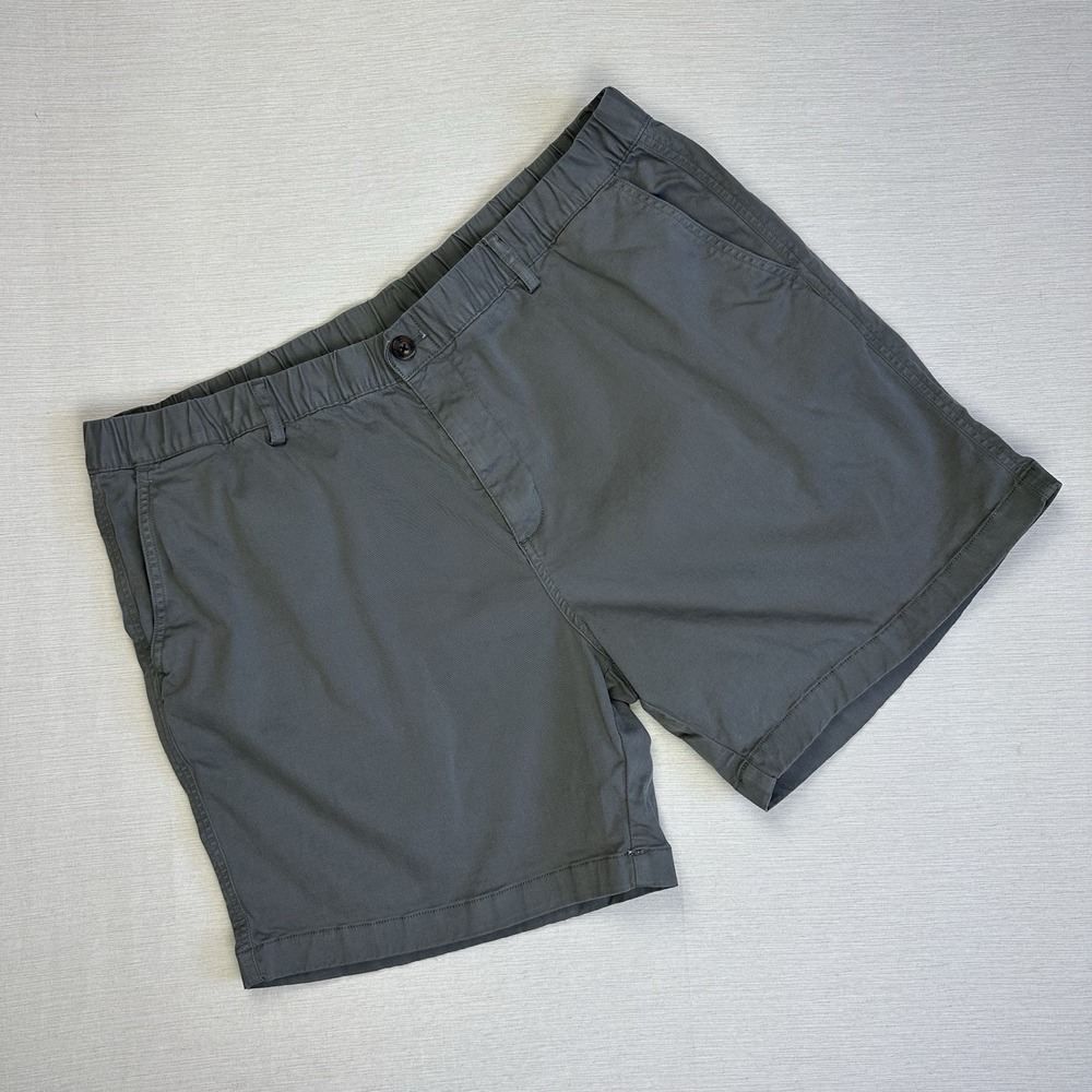 Bear Bottom 7" Inseam Chino Shorts Men 3XL Gray Elastic Waist Preppy Pocket